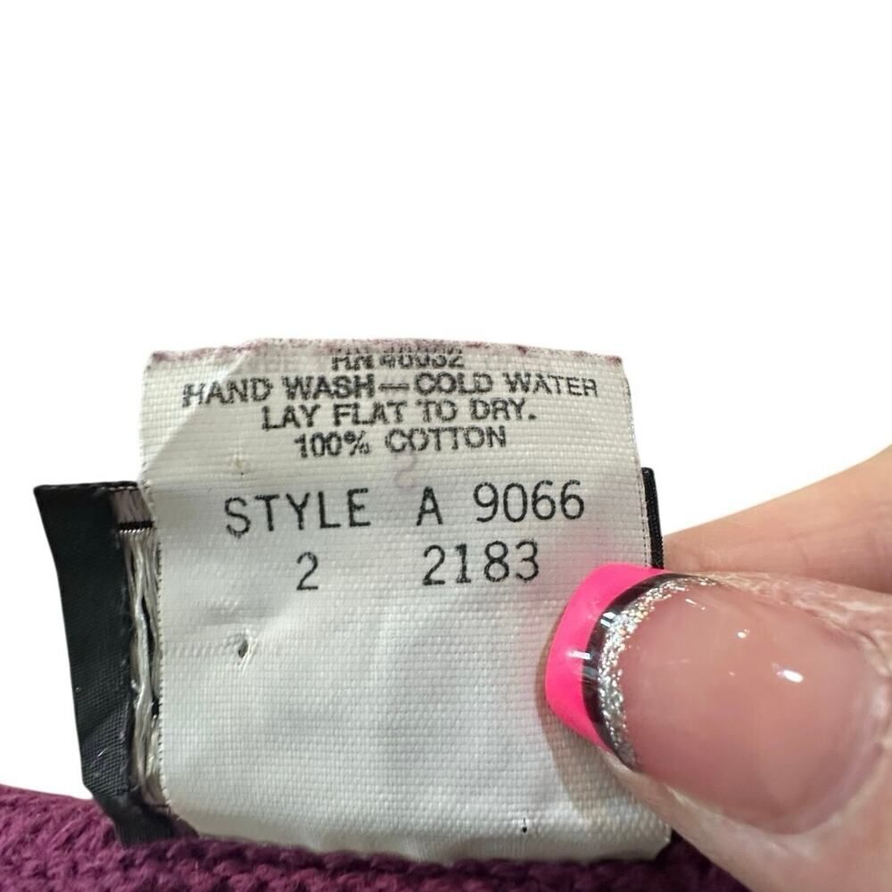 Vintage Southern Lady Cap Sleeve Magenta Crewneck Knit Sweater Vest Size Small - Picture 9 of 15
